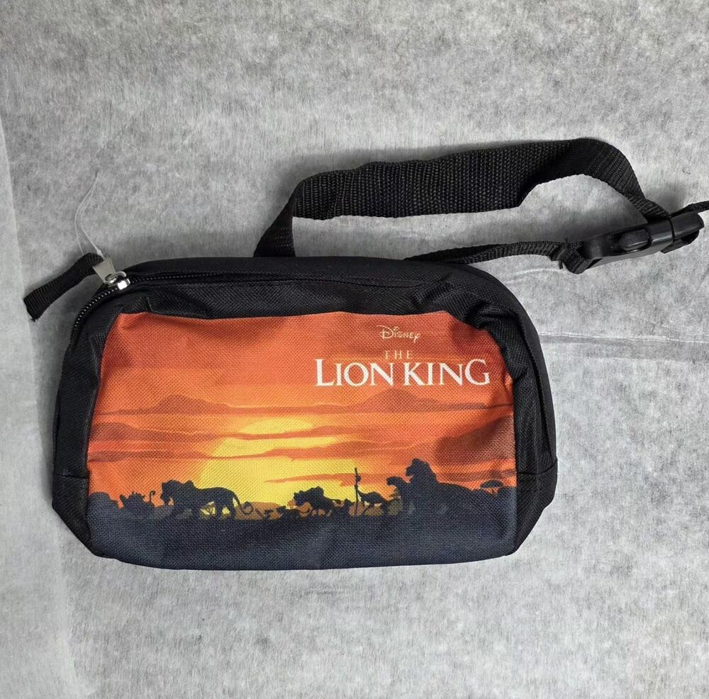 Waist Bag 8" Fanny Pack Bag Travel Disney The Lion King BLACK NWOT